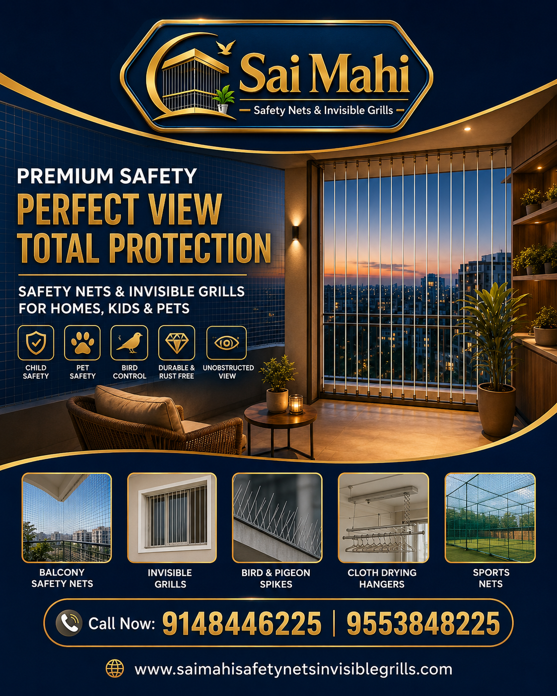 Sai Mahi Enterprises - Pigeon Nets & Invisible Grills